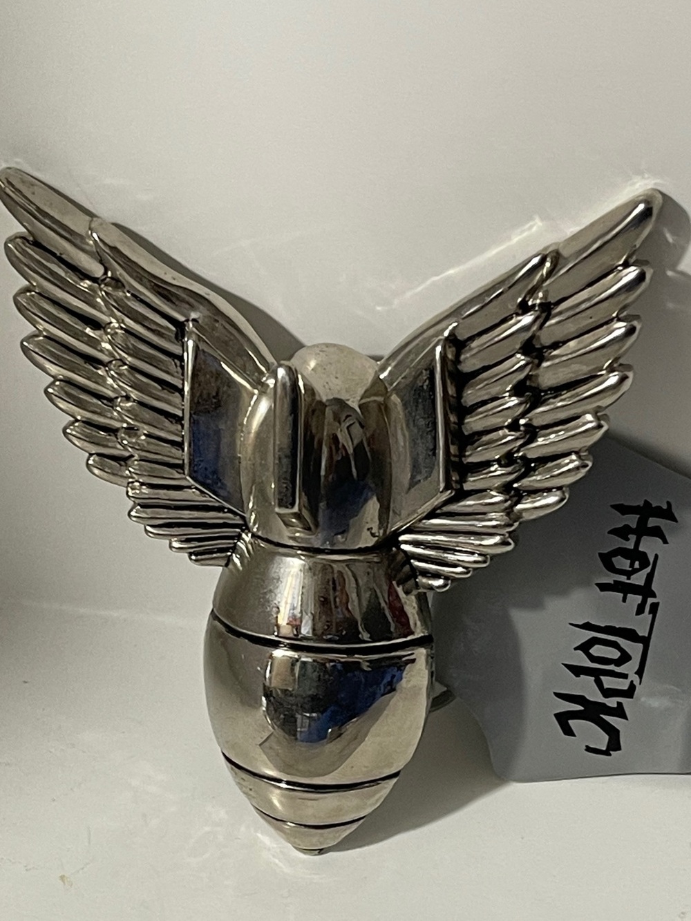 Hot Topic Silver Winged Bomb Belt Buckle